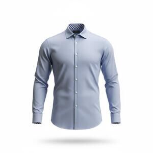 Thomas Dean Men’s XXL White & Blue Checker Shirt • Preppy Business Casual